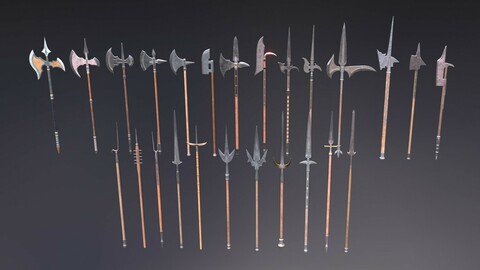 Halberds and spears