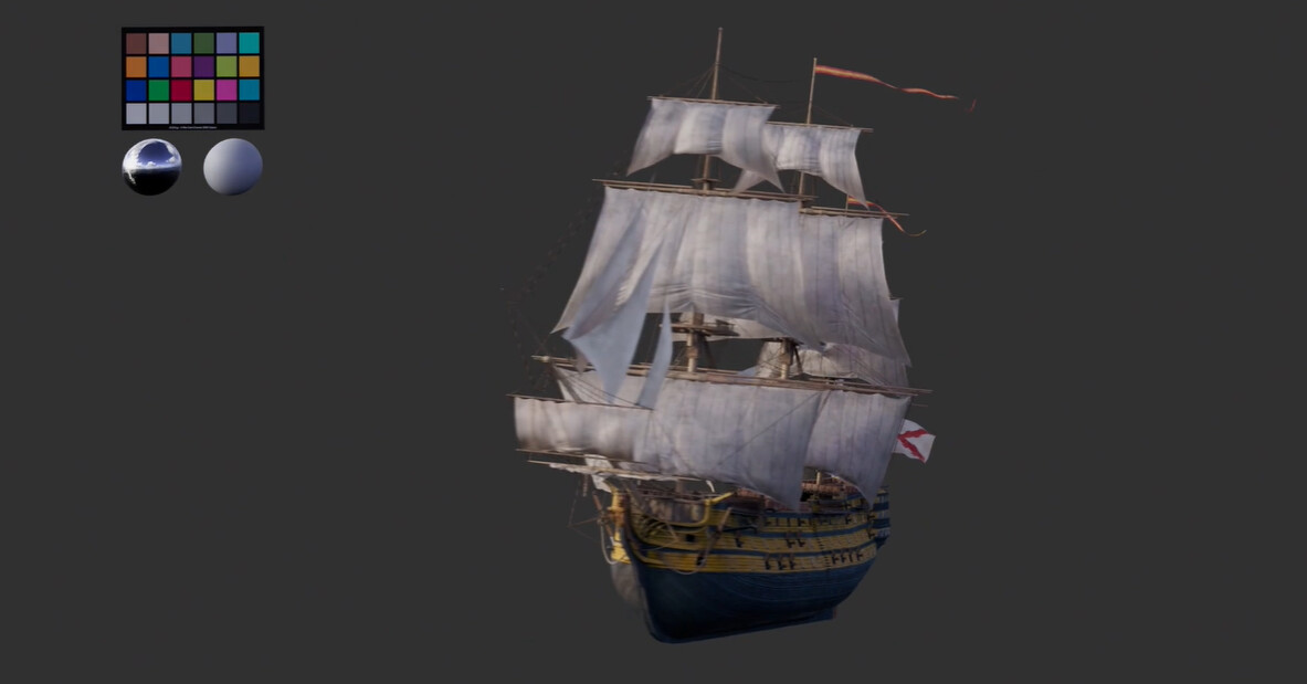 ArtStation - Spanish ship 3D asset. Sail Boat Sea | Game Assets