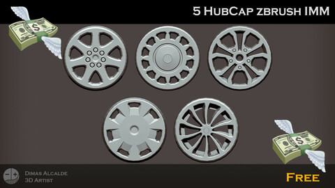 5 {Free}  HubCap Zbrush IMM