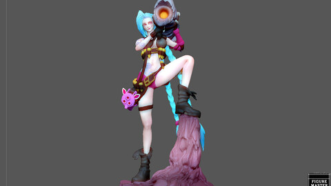 JINX LEAGUE OF LEGENDS PRETTY sexy GIRL GAME ANIME CHARACTER LOL