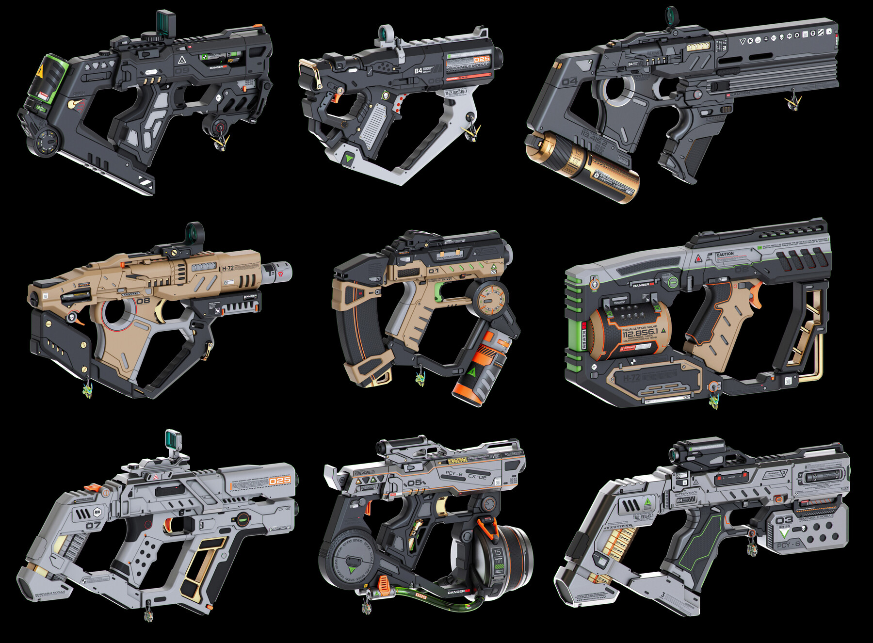 ArtStation - Sci-Fi Guns Set / Kitbash | Resources