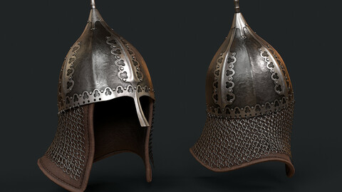 Lowpoly Russian Medieval Helmet