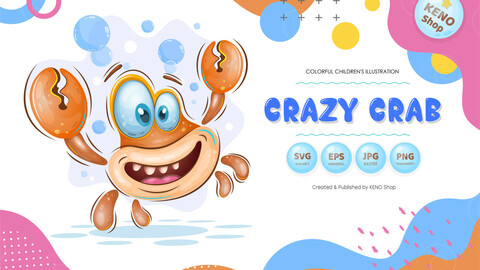 Cute cartoon crab
