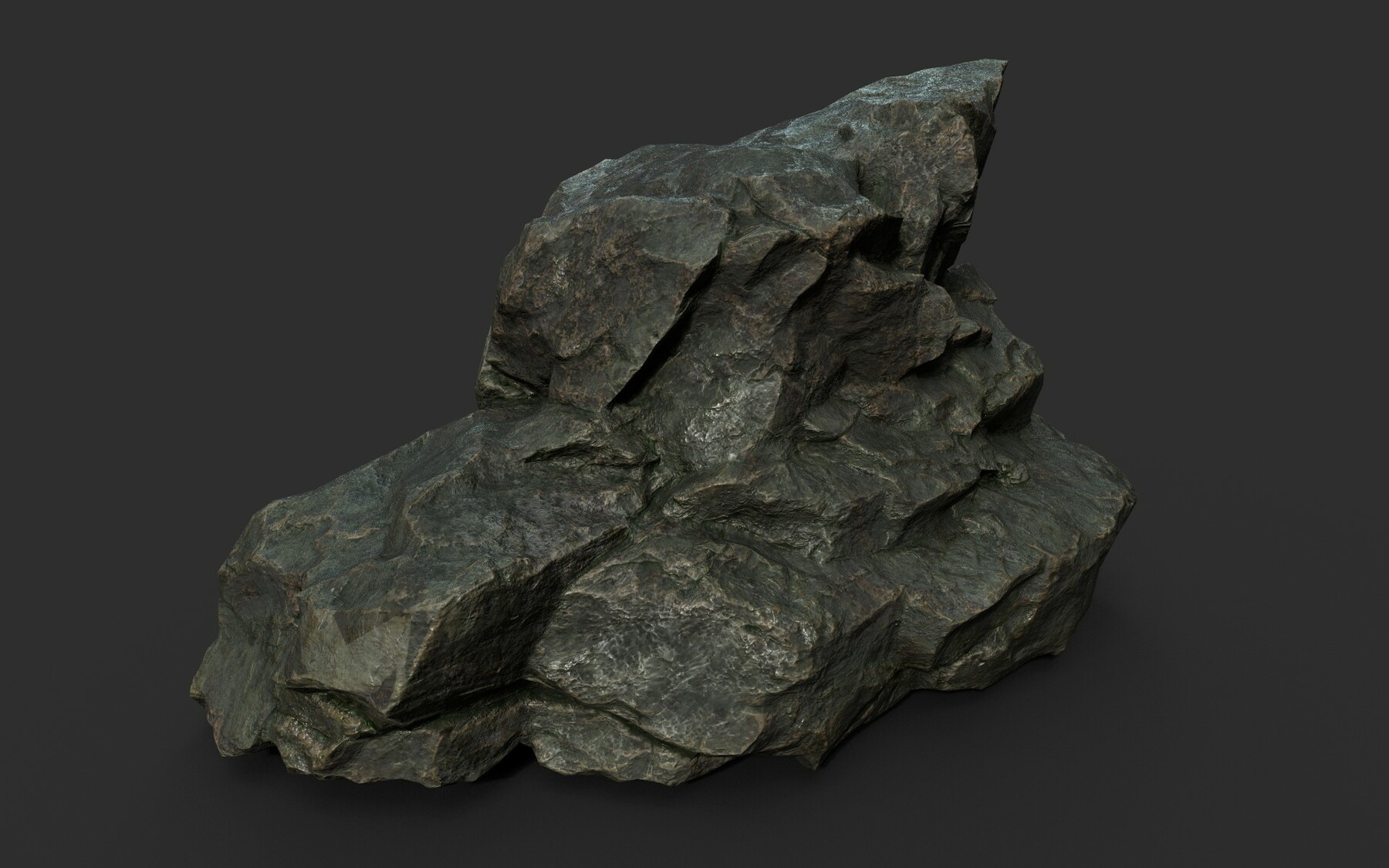 ArtStation - Low poly Black Sharp Rock 210226