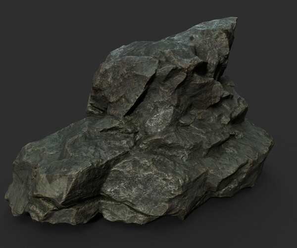 ArtStation - Low poly Black Sharp Rock 210226 | Game Assets