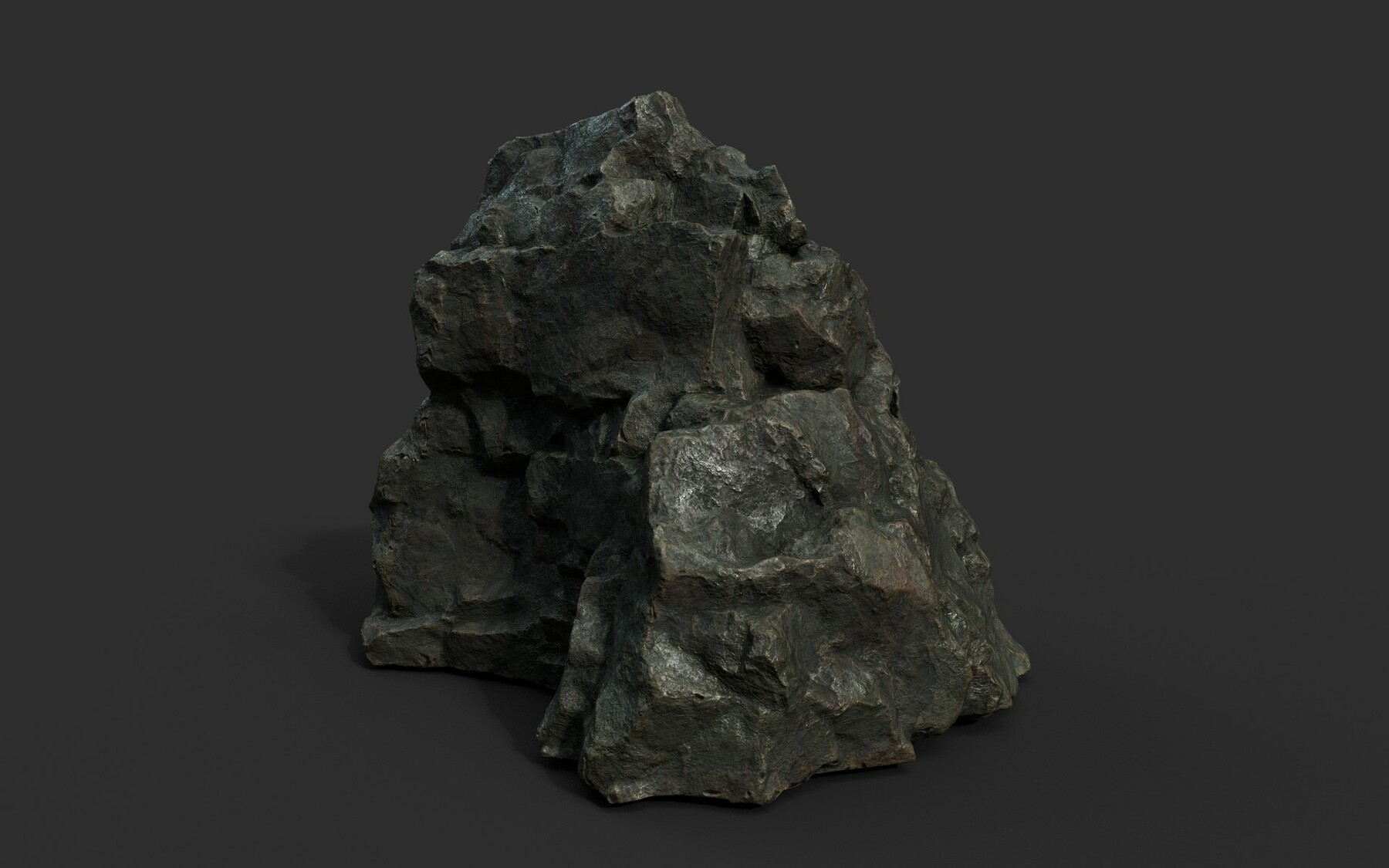 ArtStation - Low poly Black Sharp Rock 210226