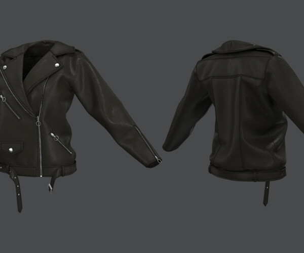 ArtStation - Men's Leather Jacket Outfit