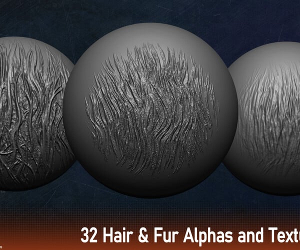 ArtStation - 32 Hair & Fur Alphas / Textures Vol 01 | Brushes