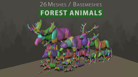 3D Animal Basemesh - Forest Pack