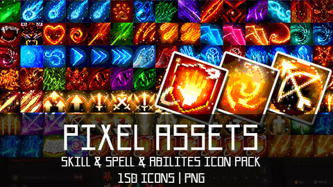 Pixel Assets: Skill & Spell & Abilites Icon Pack[+150] #1