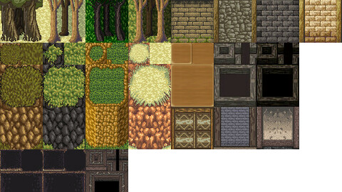 Rpg maker MZ MV unused tileset forest ground grass
