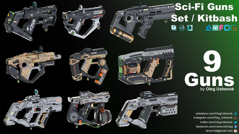 Sci-Fi Guns Set / Kitbash