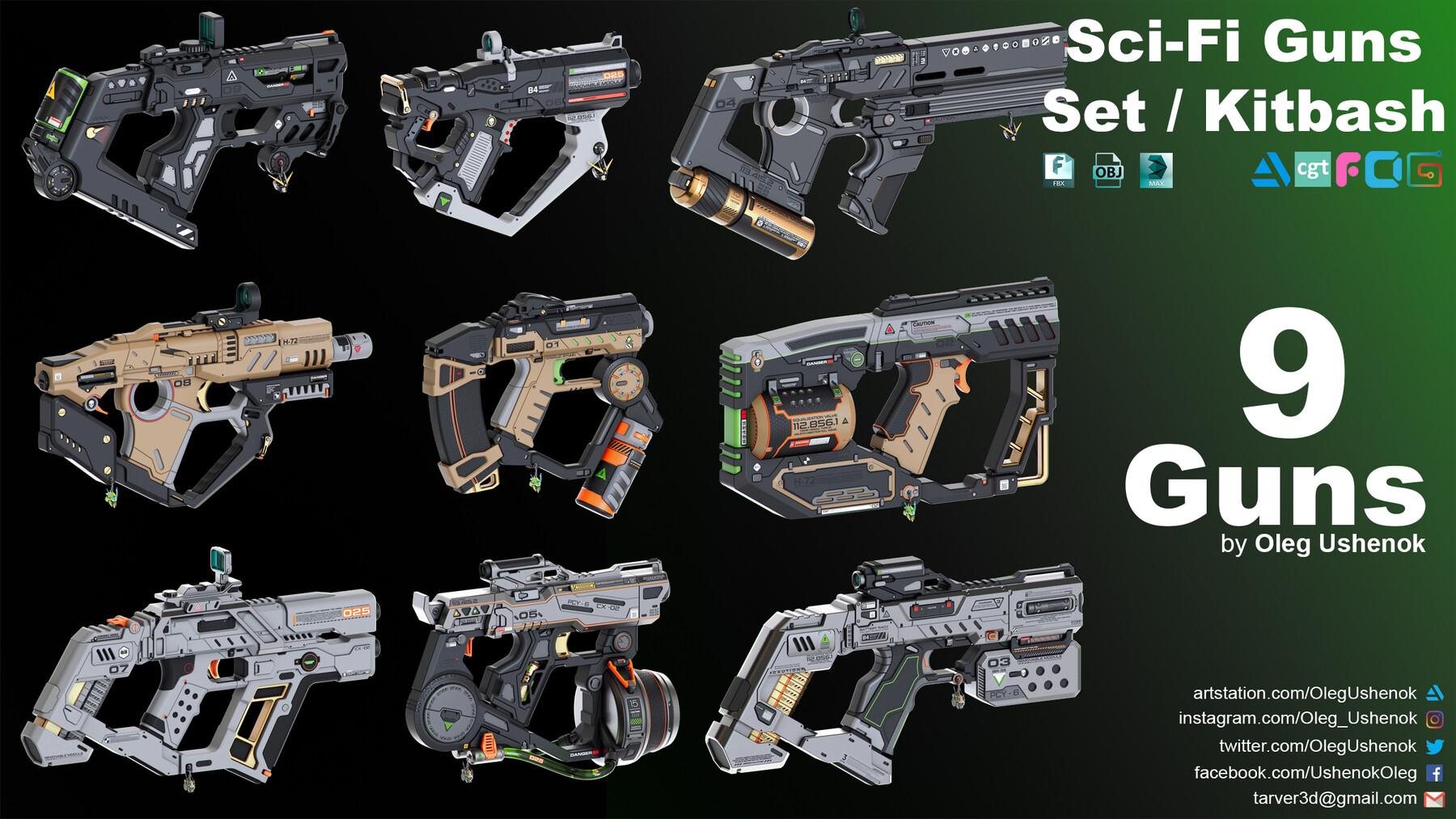 ArtStation - Sci-Fi Guns Set / Kitbash | Resources