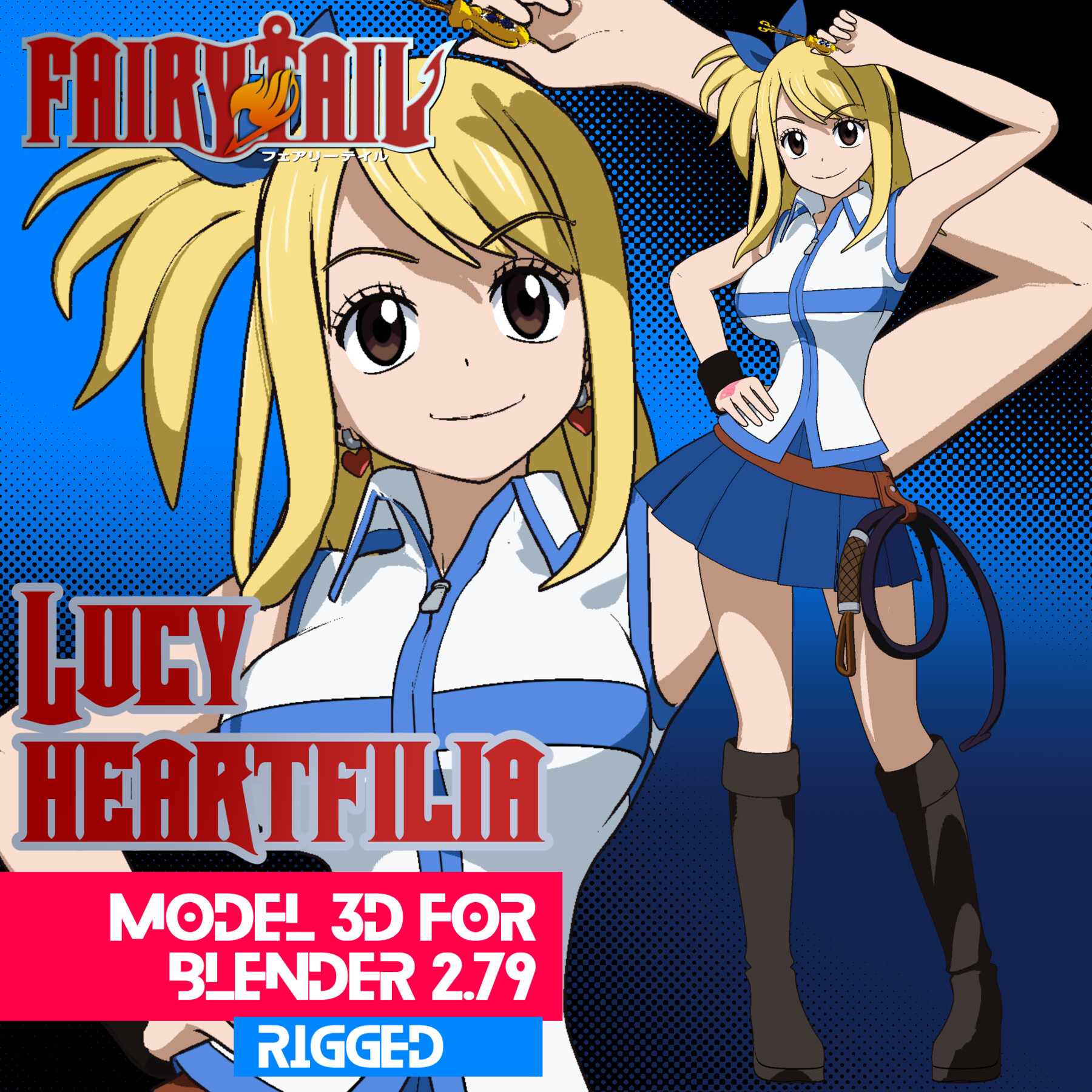 Artstation Lucy Heartfilia Fairy Tail Anime Model 3d Resources