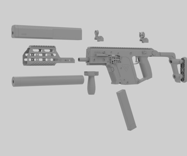 ArtStation - Kriss Vector submachine gun with accesories | Game Assets