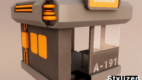 Stylized CheckBooth 3D Model for Unity HDRP