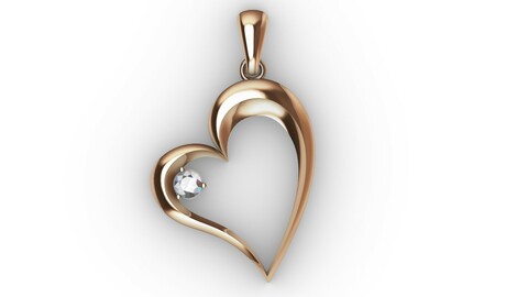 Stylish pendant Heart love with diamond