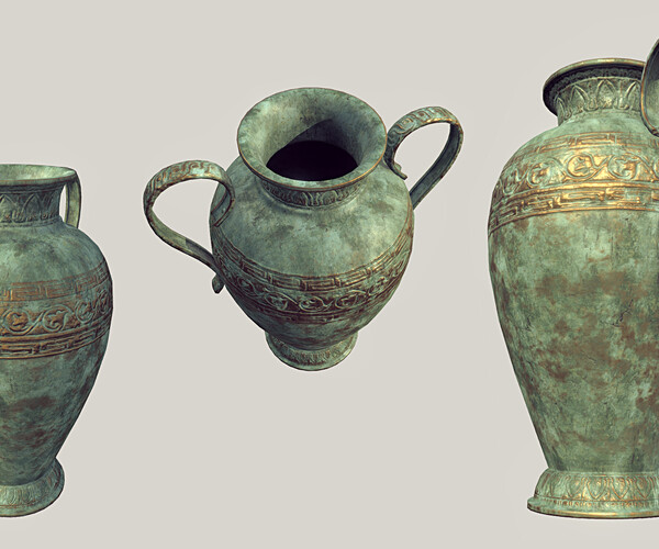 ArtStation Antique Bronze Vase Game Assets