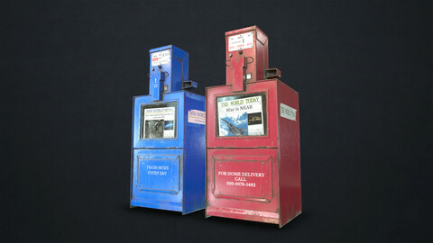 Newspaper Dispenser - Low Poly