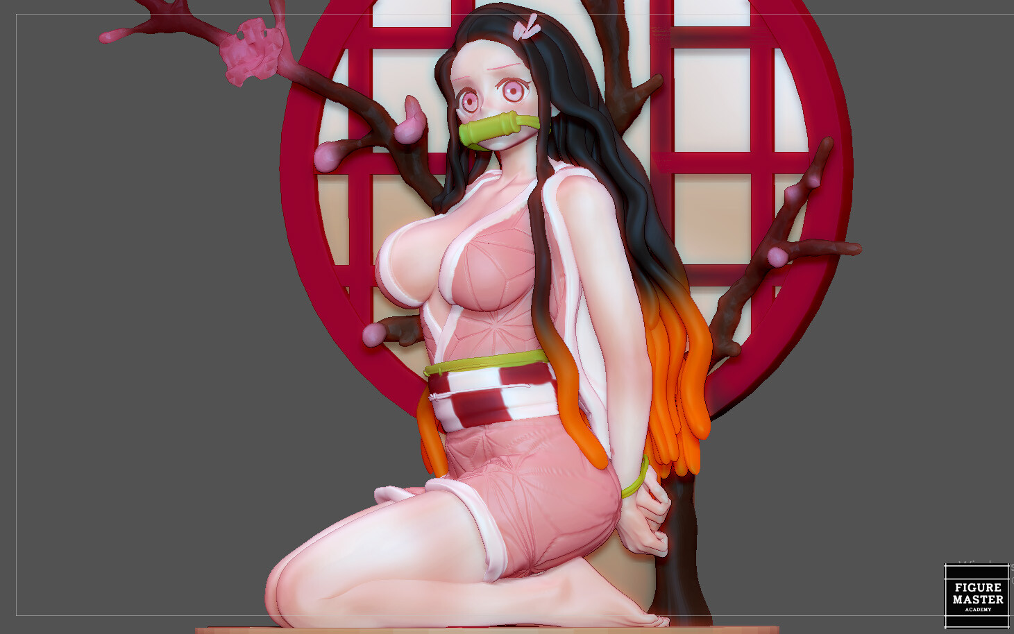 ArtStation - NEZUKO TIE UP VERSION 2 KIMETSU NO YAIBA ANIME CHARACTER  PRETTY CUTE SEXY GIRL | Artworks