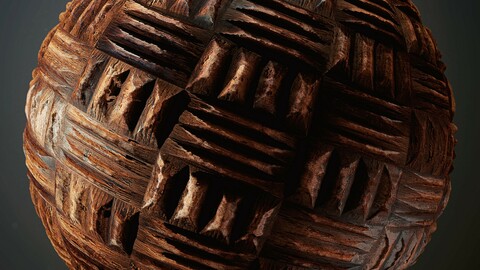 PBR - old wood carving harrington style - 4K MATERIAL