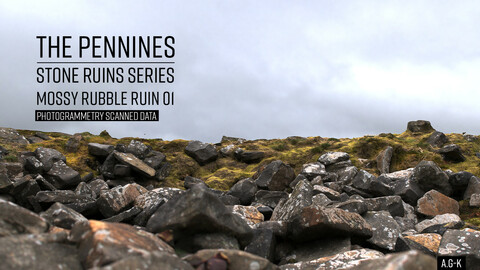 Mossy Stone Rubble Ruin 01