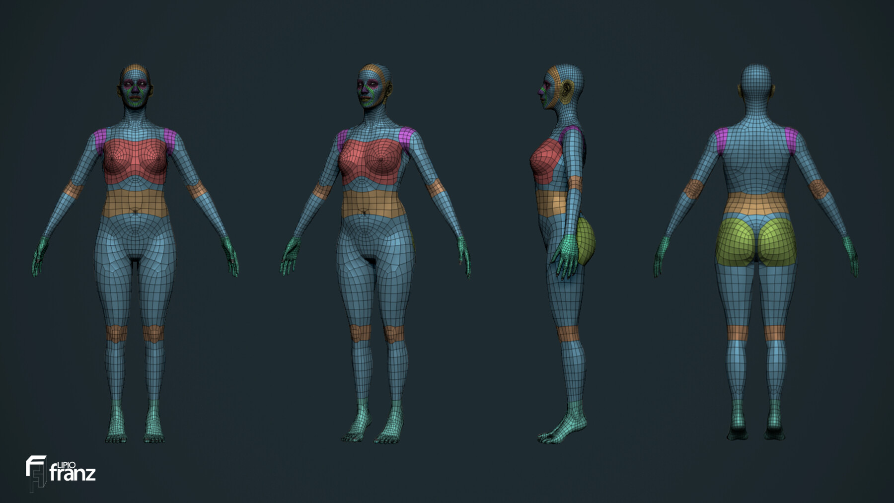 ArtStation - Female Base Mesh (High and Low Poly) | Resources