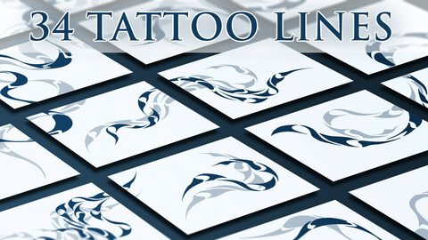 34 Tattoo Lines (SVG and more)