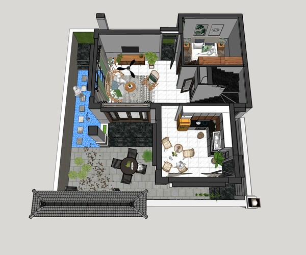 ArtStation - 8x8 House Design - Land 10x10 sqm - Small Villa 2 Storey