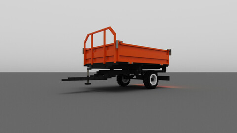 Voxel  Bottom dump truck 3D model