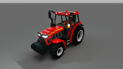 Voxel Medium tractor 3D model