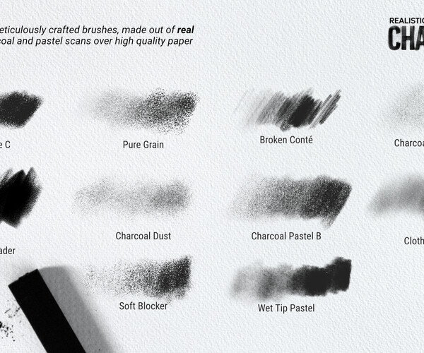ArtStation - Realistic Charcoal for Procreate | Brushes
