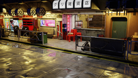 Mini Cyberpunk Props Pack Asset (Game Ready)(Unreal Engine)