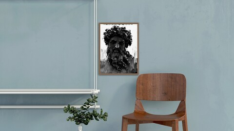 Ancient Greek Sculpture Poster,Abstract Glitch Portrait,Colorful Geometrical Artwork,Modern Conceptual Art,Synthwave Aesthetic Vaporwave