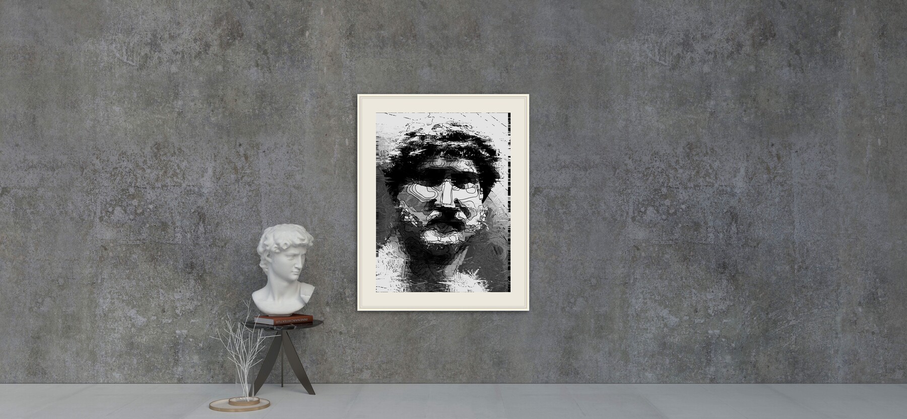 ArtStation Ancient Greek Sculpture Poster,Abstract Glitch Portrait