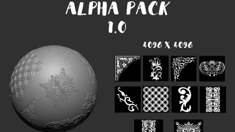 10 Alpha and brushes ornaments mandalas Texture
