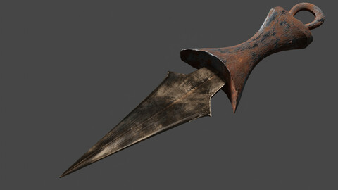 Western-African Bronze Dagger 3D model