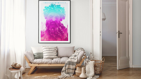 Ancient Greek Sculpture Poster,Abstract Glitch Portrait,Colorful Geometrical Artwork,Modern Conceptual Art,Synthwave Aesthetic Vaporwave