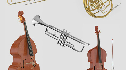 3D model Orchestra Musical Instruments Collection