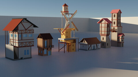Low Poly Medieval Buildings