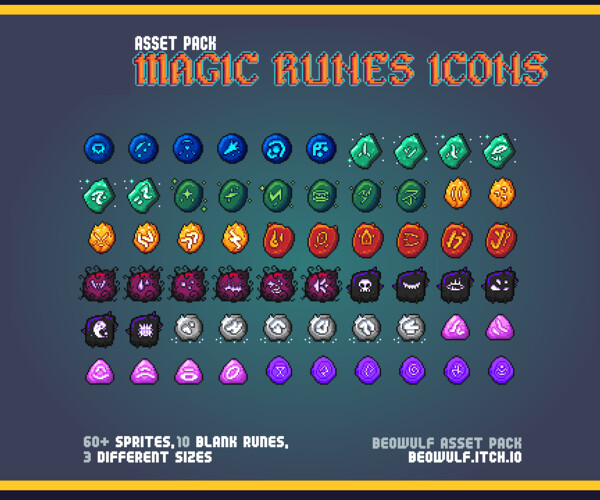 ArtStation - Magic Runes Pixel Art Asset Pack | Game Assets