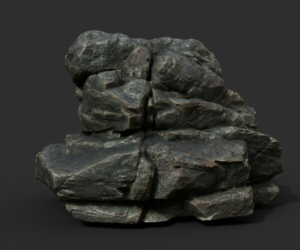 ArtStation - Black Boulder Cracked Rock Collection 210306 | Game Assets