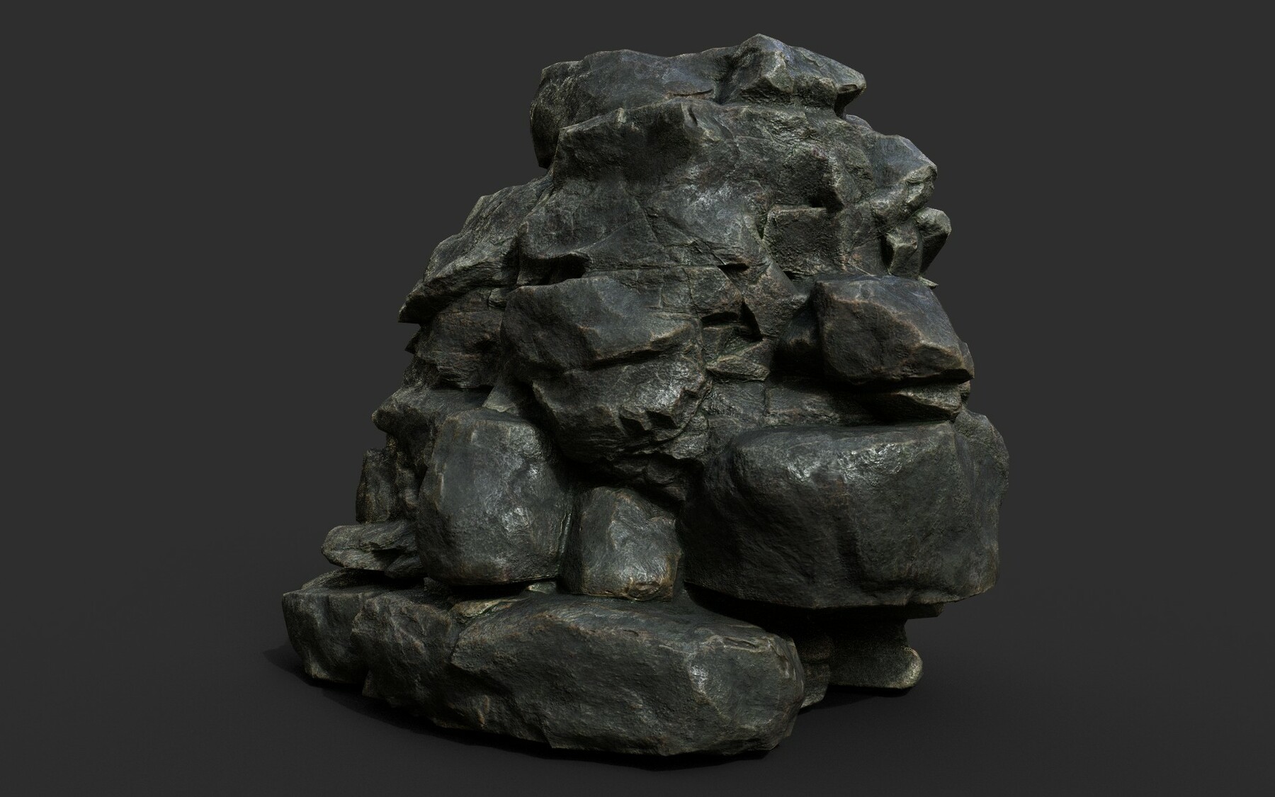 ArtStation - Black Boulder Cracked Rock Collection 210306 | Game Assets