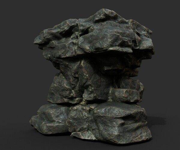 ArtStation - Black Boulder Cracked Rock Collection 210306 | Game Assets