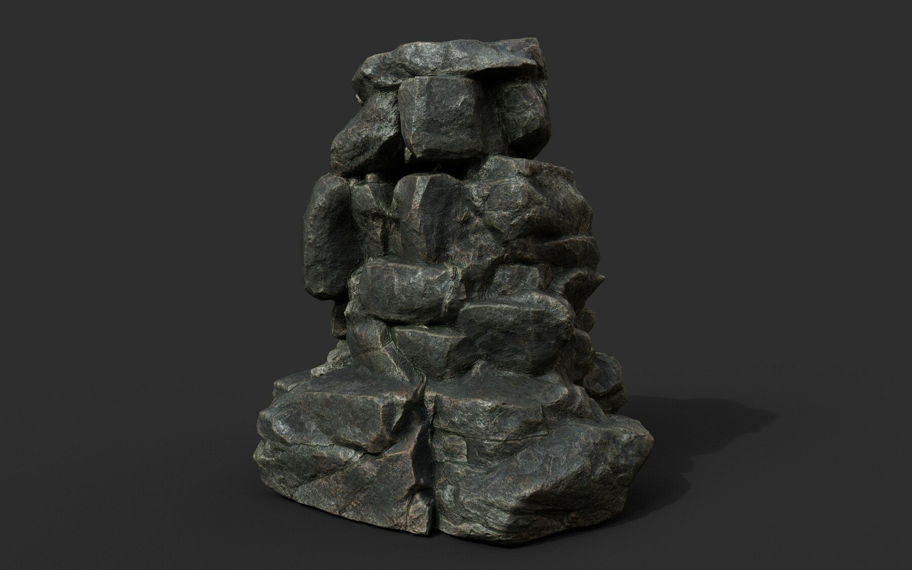 ArtStation - Black Boulder Cracked Rock Collection 210306 | Game Assets