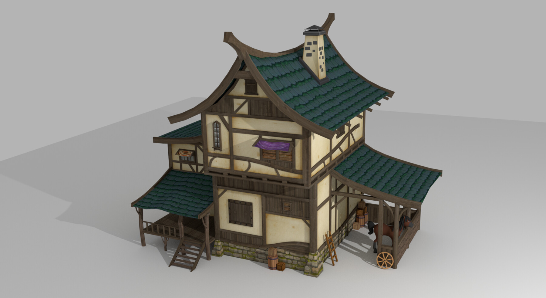 ArtStation - Medieval Cartoon House 3.0 (H9) | Game Assets