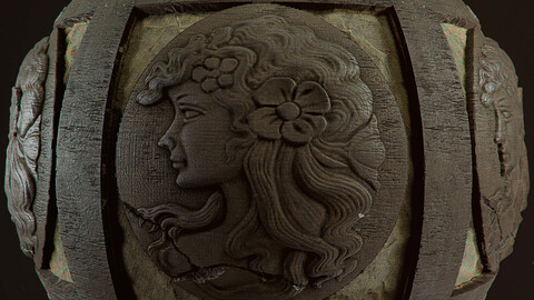 PBR - FRAME CARVED IN WOOD - 4K MATERIAL