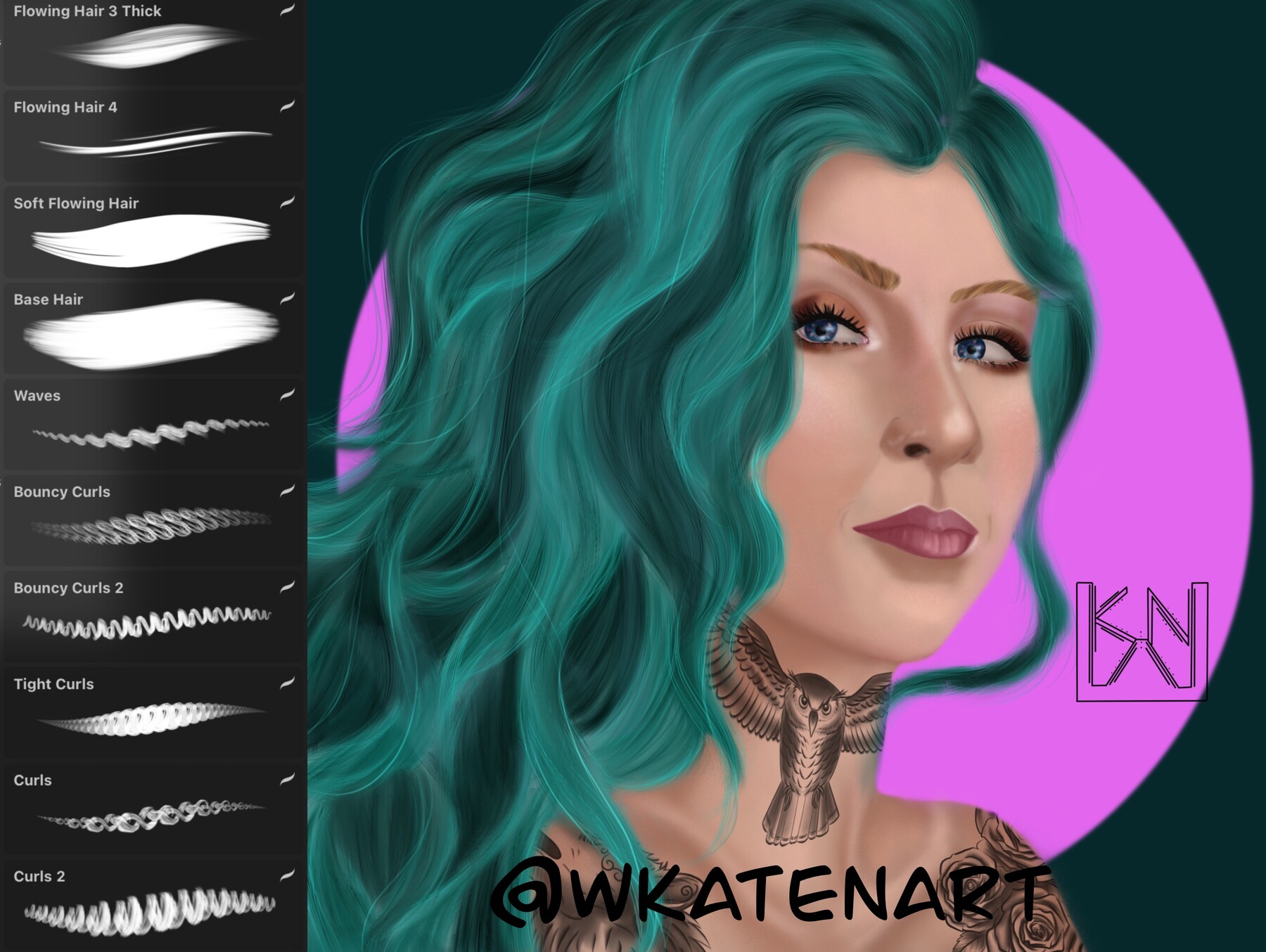 ArtStation Procreate hair brush set Brushes