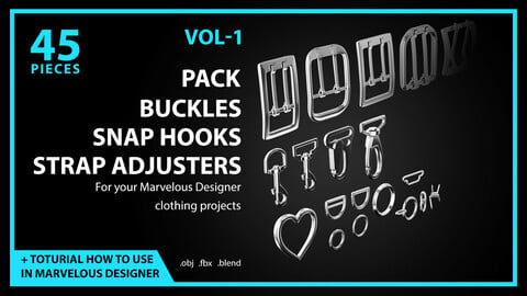 Buckles, Snap hooks, Strap adjusters Pack Vol 1