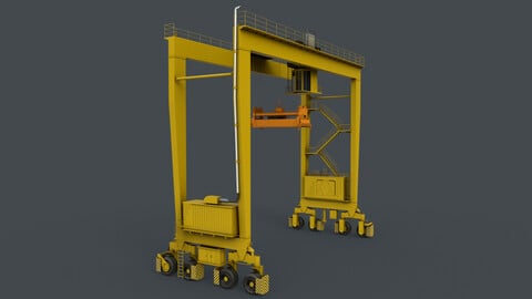 PBR Rubber Tyred Gantry Crane RTG V1 - Yellow Light